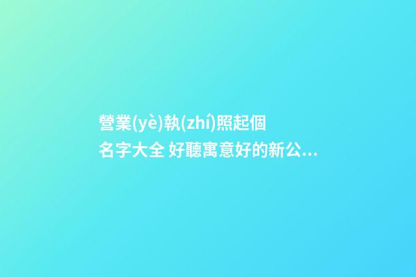 營業(yè)執(zhí)照起個名字大全 好聽寓意好的新公司名字,起名之家-第1張-公司起名-玄機(jī)派